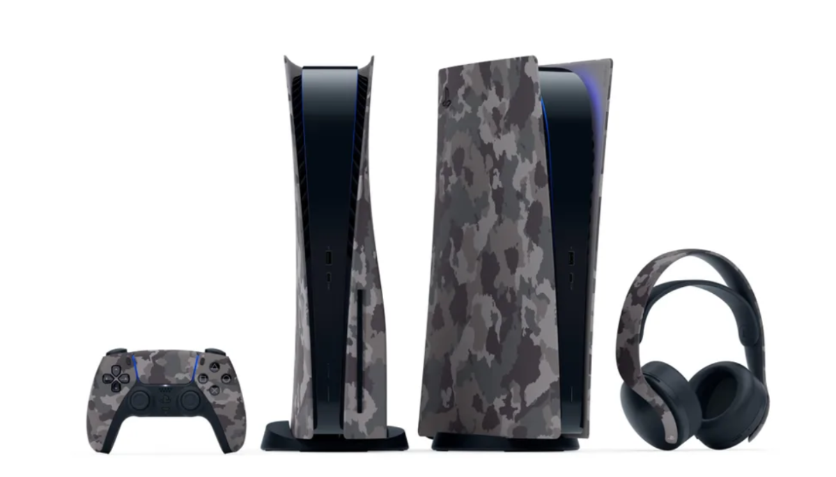 索尼 PS5 主机、手柄、耳机新增“灰色迷彩”配色，将于秋季上市
