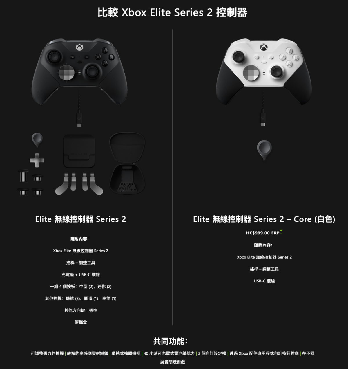 微软发布 Xbox Elite 2 Core (白色) 手柄：不附送零件套件，售价约 900 元