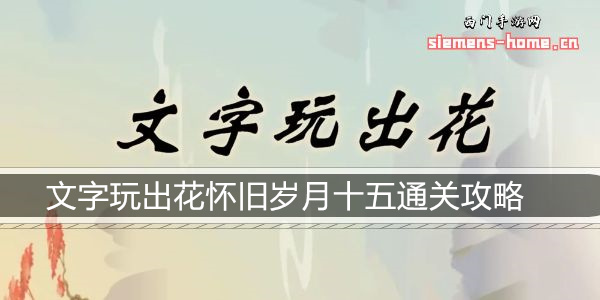 文字玩出花怀旧岁月十五通关攻略