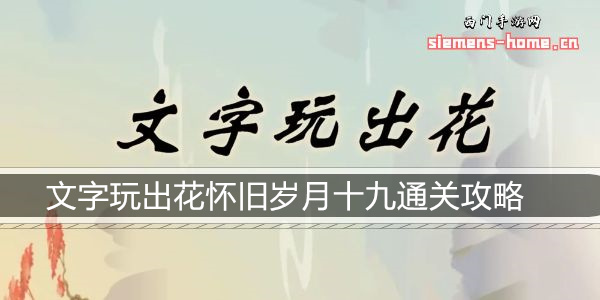 文字玩出花怀旧岁月十九通关攻略