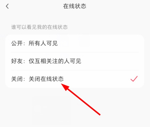 小红书在线状态怎么关闭