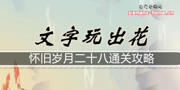 文字玩出花怀旧岁月二十八通关攻略