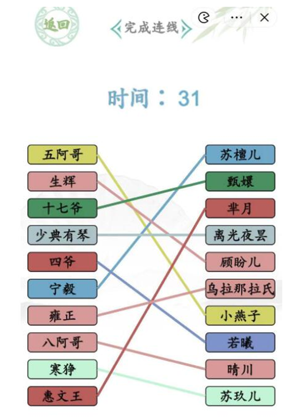 汉字找茬王连古装cp攻略