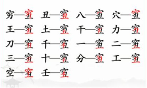 汉字找茬王找字穷丑攻略