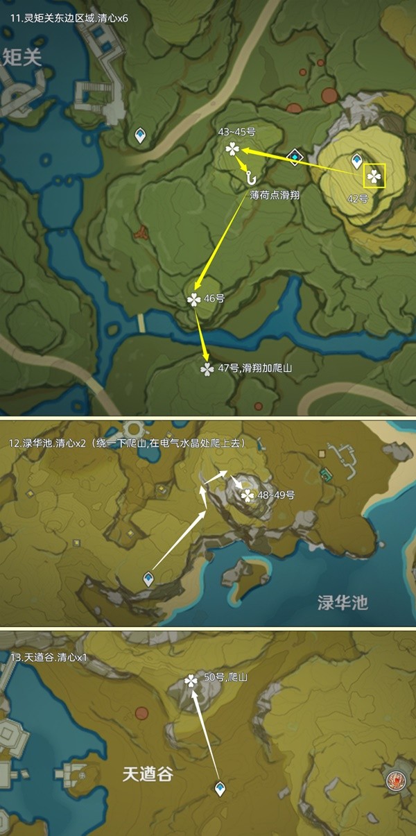 《原神》1.6版清心采集路线分享