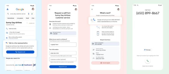 谷歌推出新功能“Talk to a Live Representative”，缩短用户等待客服时间