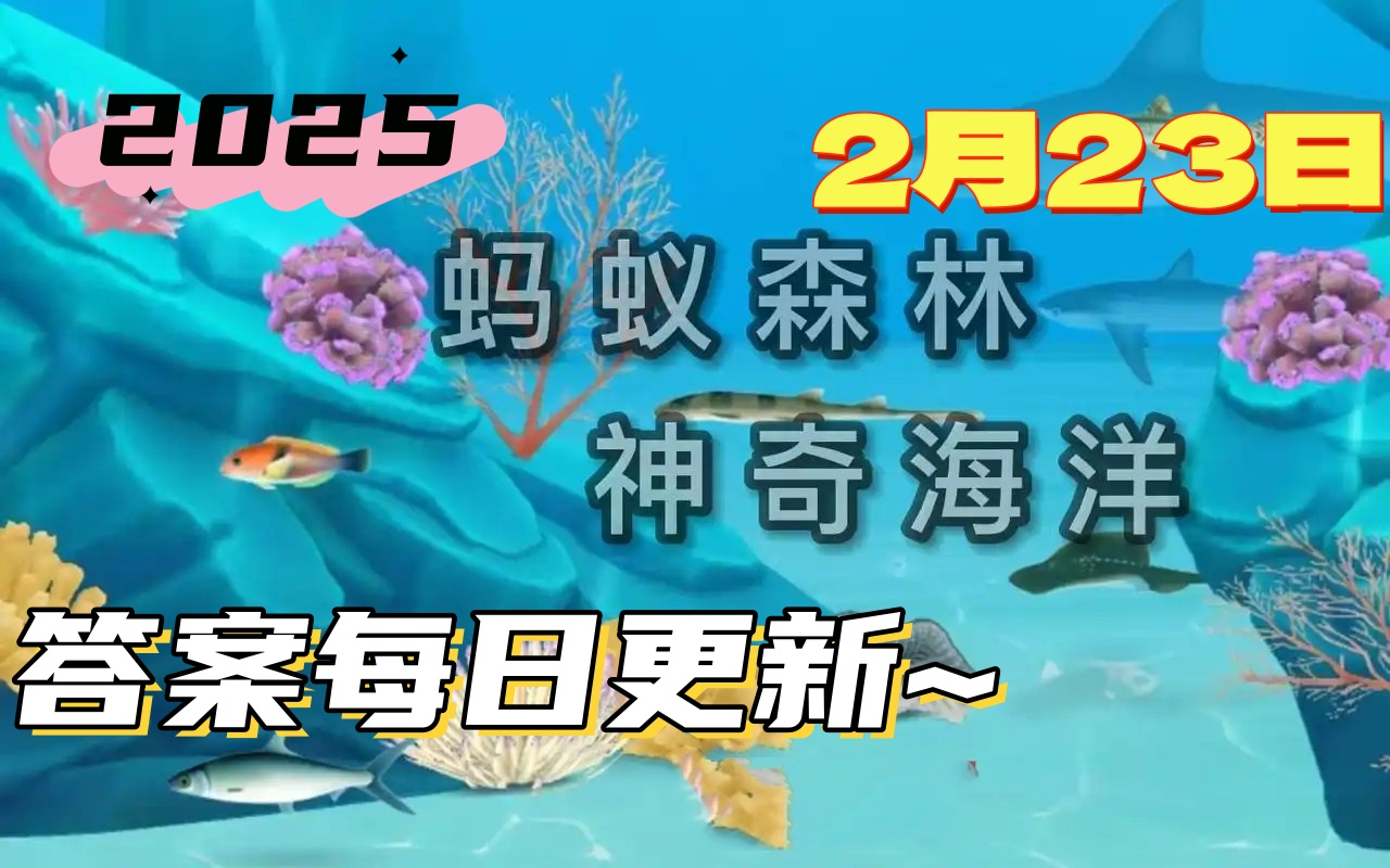 以下哪种海洋动物喜欢群居生活-神奇海洋2月23日答案最新2025